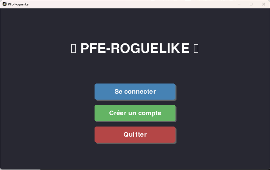 The Roguia start screen